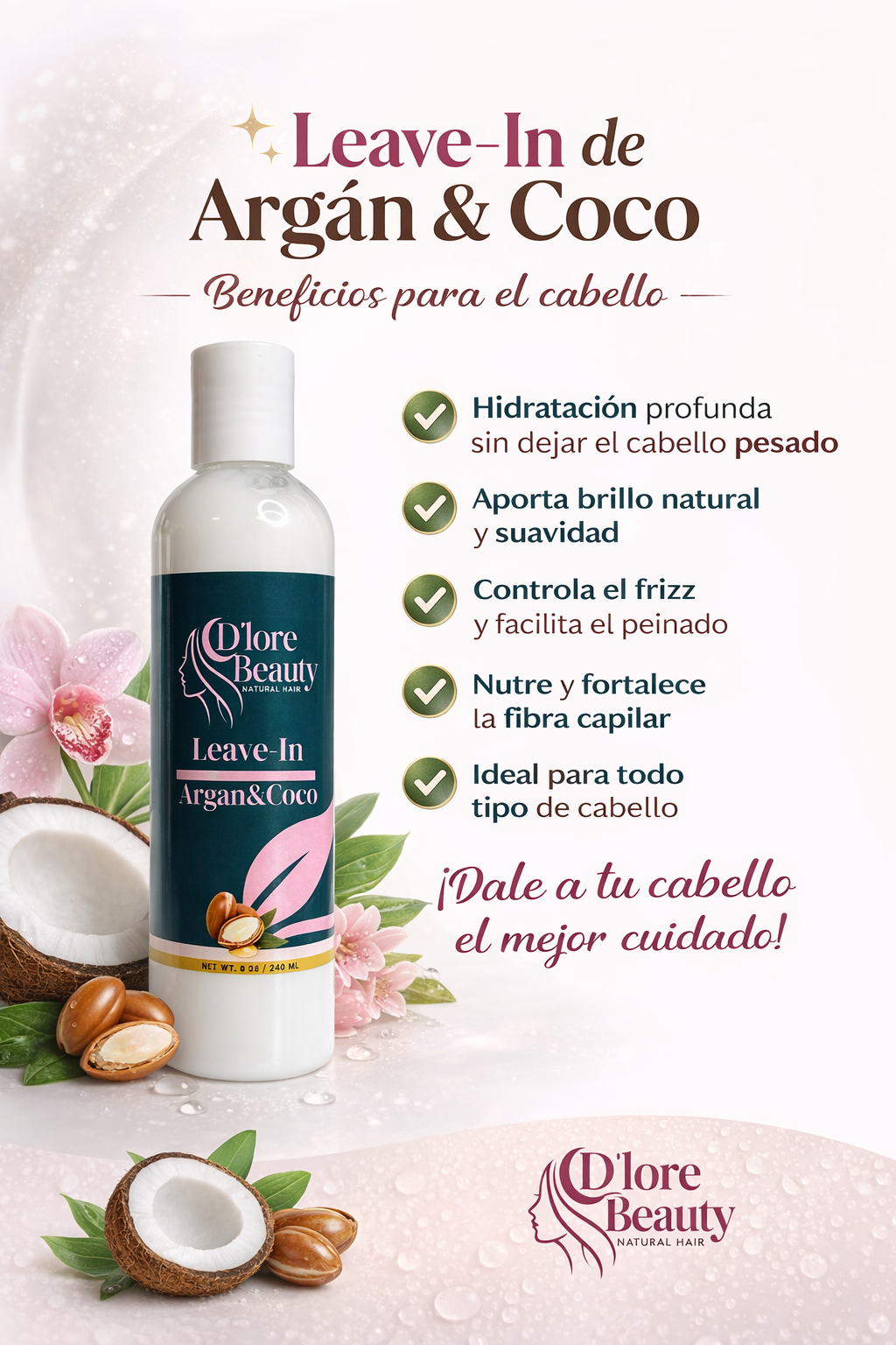 Leave-in de Argan y coco .